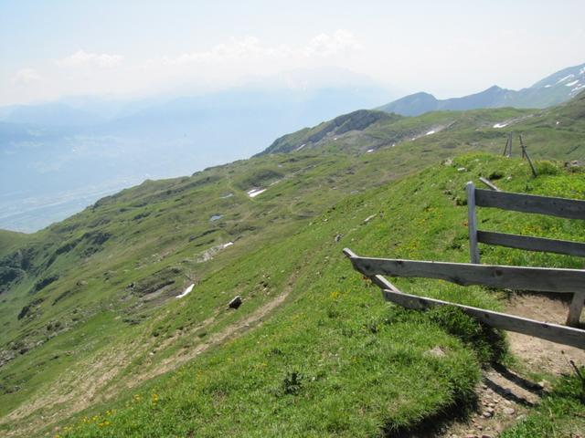 Blick Richtung Bi den Seen. Dort werden wir vorbeilaufen