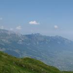 Blick zum Alpstein mit Kreuzberge, Saxerlücke, Stauberen und Hoher Kasten. Dort waren wir auch schon