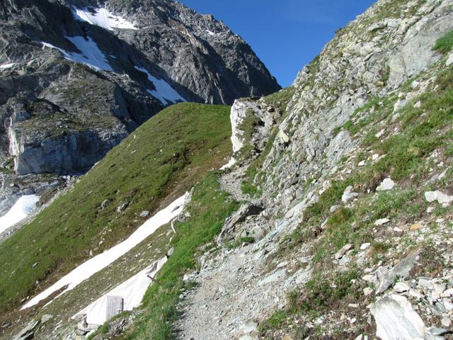 die einzige ein bisschen ausgesetzte Stelle der ganzen Wanderung