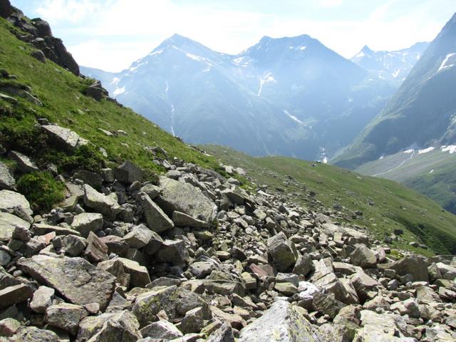 wir haben das Blockschuttfeld unterhalb des Piz Rentiert hinter uns gelassen