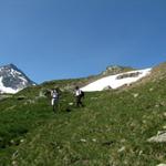 bei der Alp Rentiert Dadens lassen wir die letzten Altschneefelder hinter uns