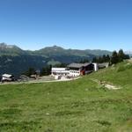 Blick zurück zur Bergstation der Madrisa Seilbahn