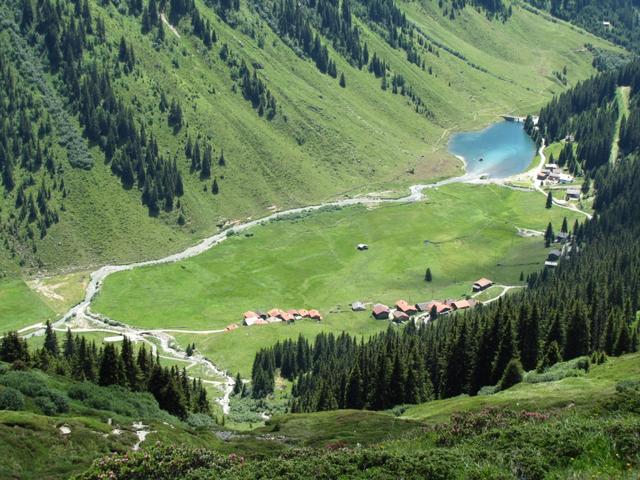 Blick runter nach Schlappin mit Schlappinsee