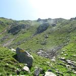 bei Punkt 2259 m.ü.M. macht der Wanderweg auf der 25'000 Karte einen Bogen.