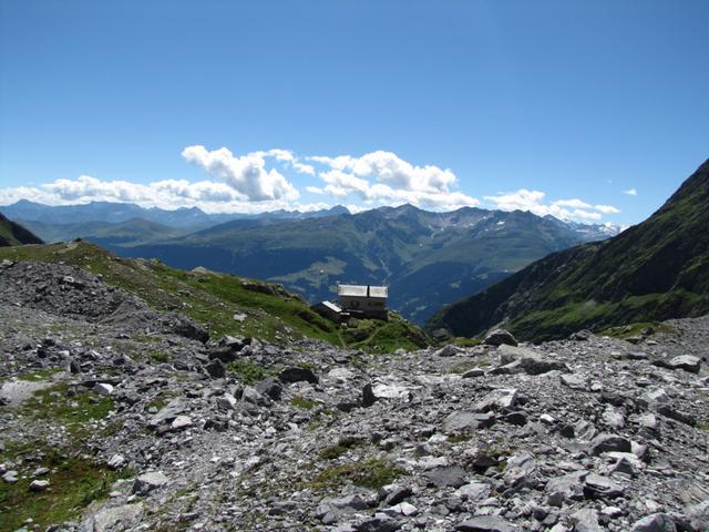 die Camona da Punteglias vom Gletscher aus gesehen