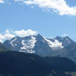 Blick zu Piz da Stiarls, Valdraus und Vial mit Gletscher