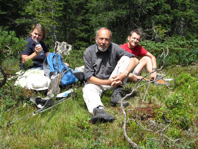 Katrin, Hans und Franco beim Mittagessen