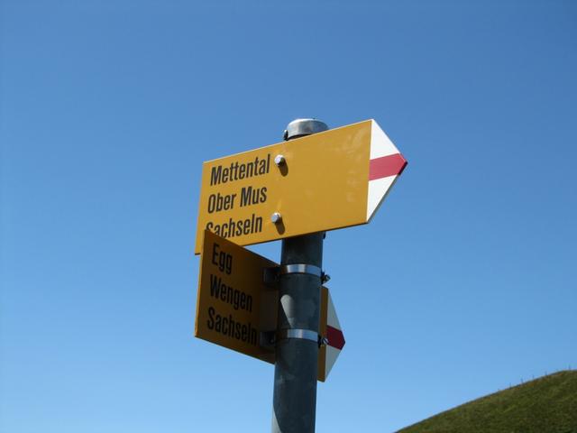 Wegweiser bei Punkt 2060 m.ü.M.