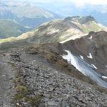 wir verlassen nun das Pischahorn über den Nordwestrücken Richtung Punkt 2856 m.ü.M.