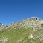 Blick Richtung Flüela Schwarzhorn. Gut ersichtlich der Grat, über den unser Anstieg führt