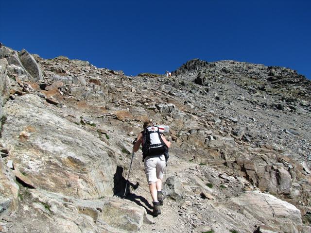 ohne Problem führt der Bergpfad einem auf dem Flüela Schwarzhorn. Trittsicher sollt man aber schon sein