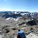 Breitbildfoto vom Flüela Schwarzhorn, mit Blick Richtung Piz- und Fuorcla Radönt