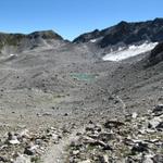 wir haben die weite Mulde unterhalb des Piz Radönt und des Radönt Gletscher erreicht