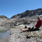 beim Gletschersee haben wir Mittag gegessen