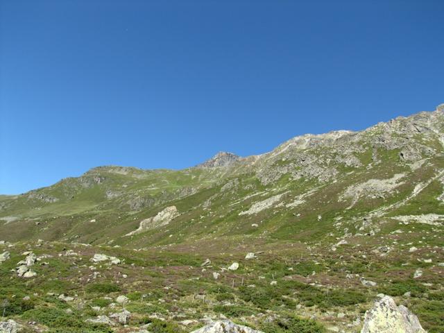 Blick nach oben zum Flüela Schwarzhorn