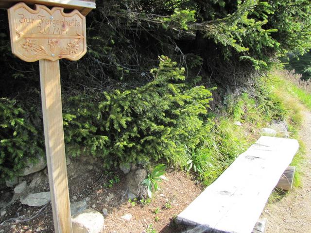 Aussichtsbank 20 Minuten vor der Fergenhütte