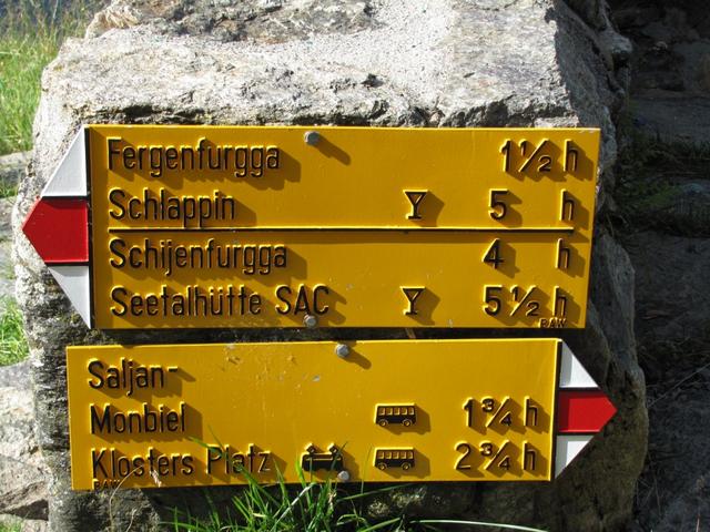 Wegweiser bei der Fergenhütte