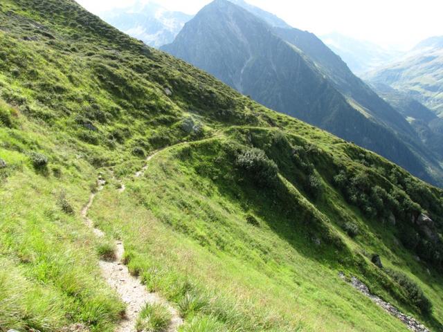 ein guter Bergweg führt einem runter zur Alp Garfiun