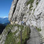 der Weg zum Tomlishorn wurde in den Pilatuskalk gemeisselt