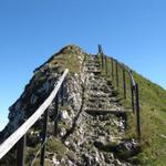 die letzten Stufen um auf den Tomlishorn zu gelangen