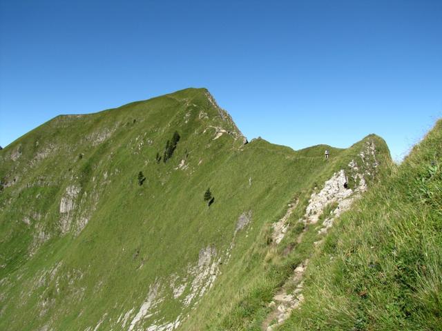 der Weg zum Gemsmättli führt alles dem Grat entlang