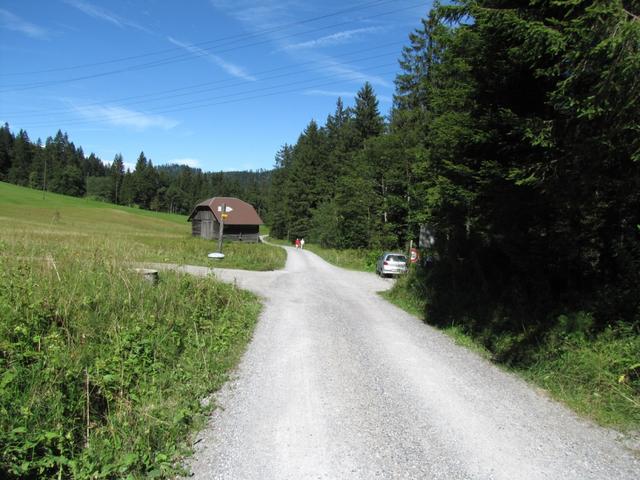 auf der Fahrstrasse im Eigental. Hier bogen wir rechts ab Richtung Unter Lauelen