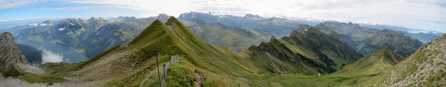 sehr schönes Breitbildfoto vom Sattel Punkt 2038 m.ü.M. aus gesehen mit Blick zum Wägitalersee und Turner