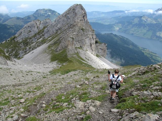 steil geht es nun runter