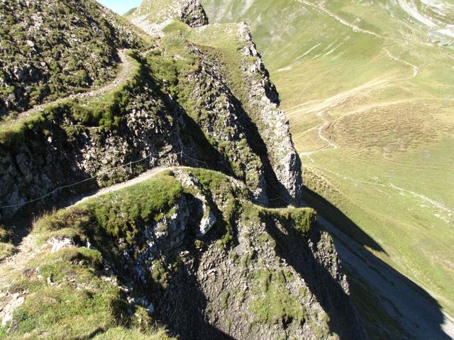 Blick zurück zum Teilstück, das ausgesetzt ist