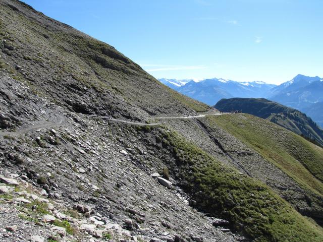 die Schlüsselstelle ist hinter uns. Blick zum Aussichtspunkt Gibel