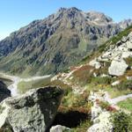 bei Punkt 1936 m.ü.M. mit Blick Richtung Alp Sardasca mit dem Chessler