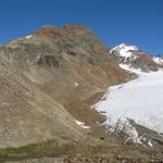 Blick zur Rote Furka. Übergang nach Österreich und zur der Klostertaler Hütte