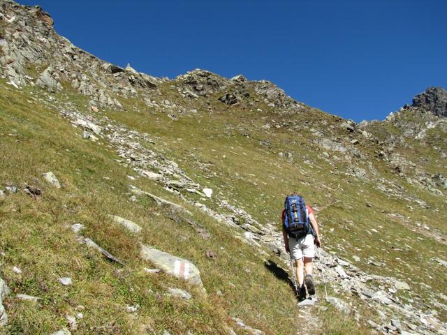 steil führt der Weg aufwärts zur Scharte