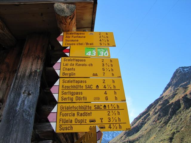 Wegweiser bei Dürrboden 2007 m.ü.M.