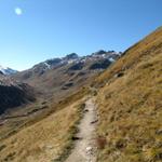 der Bergweg ist schmal aber gut erstellt