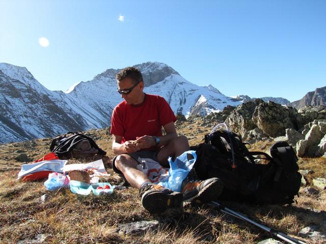 Mäusi hat ein schönes Plätzchen gefunden. Franco bereitet das Mittagessen vor