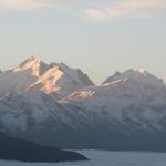 Piz Bernina mit Biancograt liegt schon an der Sonne