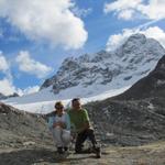 Erinnerungsfoto aufgenommen beim Porchabella Gletscher