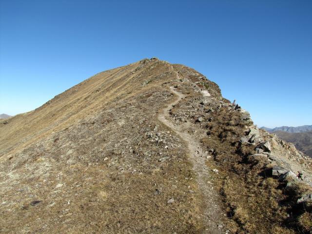 der schönste Teil der Wanderung beginnt jetzt. Gratwanderung vom feinsten zum Jakobshorn