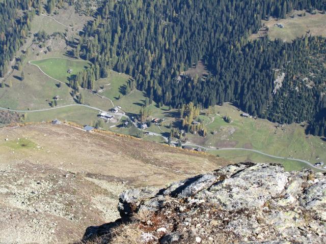 Tiefblick nach Teufi im Dischmatal