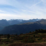 Breitbildfoto von Ried aus gesehen, Richtung Arosa und Weisshorn
