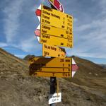 Wegweiser bei der Arflinafurgga 2274 m.ü.M.