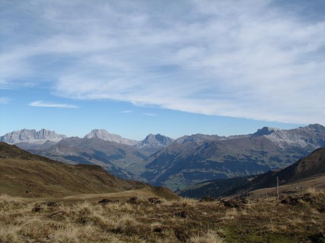 Blick ins Rätikon mit Drusenfluh, Sulzfluh, Schijenflue und Rätschenhorn