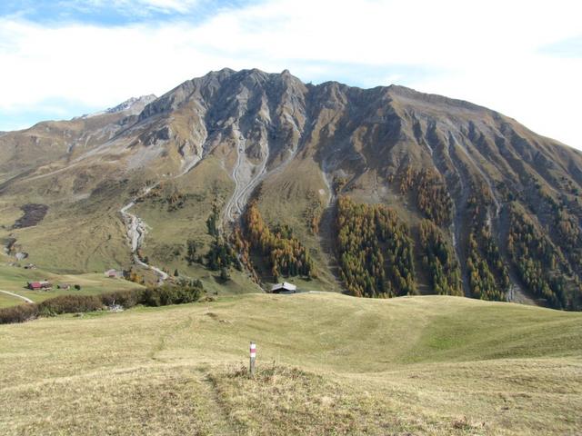 mit Blick zum Stelli, links ein bisschen versteckt der Weissfluh, geht es bei Punkt 2009 m.ü.M. abwärts zum Skihaus Casanna