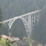 die bekannte Brücke in Langwies der Rätischen Bahn die nach Arosa führt