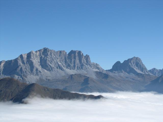 Blick Richtung Drusenfluh, Drusator und Sulzfluh