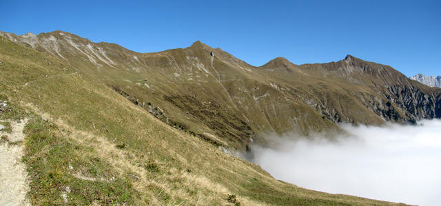 die Höhenwanderung führt nun wieder über der Nebeldecke