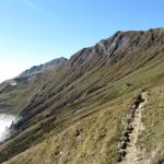 Blick zurück nach Obersäss. Zu hinterst die Sassauna