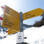 beim Wegweiser auf der Elisalp, bogen wir rechts ab Richtung Streuberg 1253 m.ü.M.