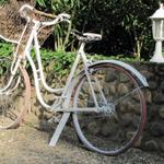 ein altes Fahrrad als Kunstobjekt